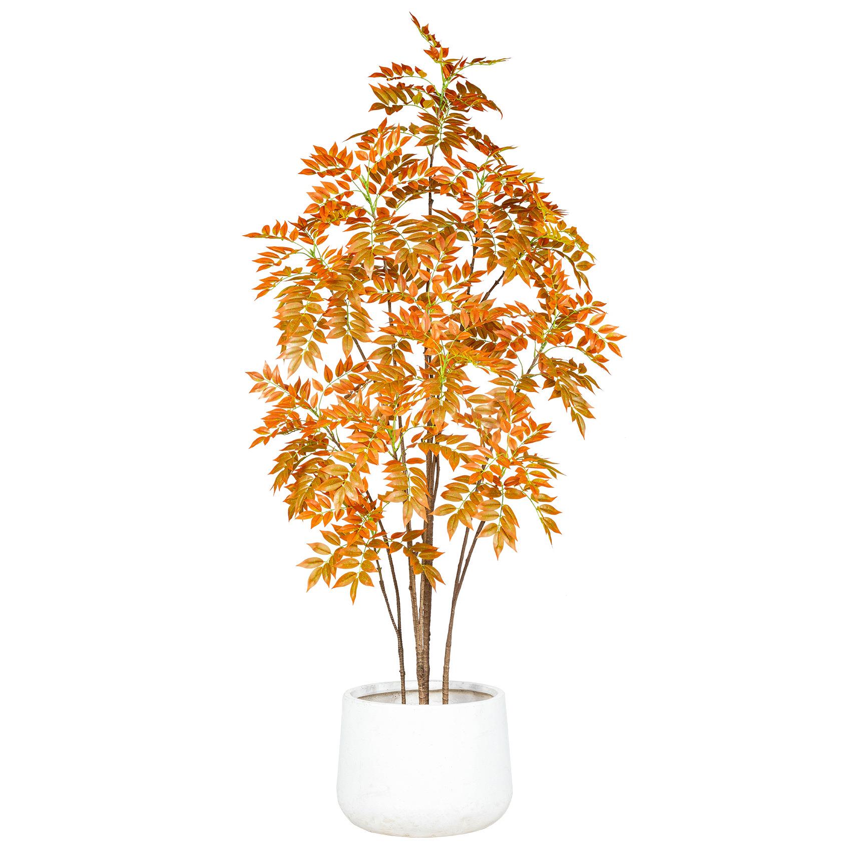 仿真植物漆木室内外假花树盆栽仿生绿植香椿树造景摆室内外通用
