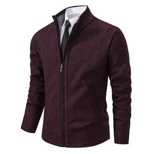 Men's clothing, men's cardigans, outerwear, zippered stand