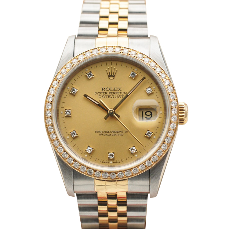 正品[9.8新]劳力士日志型后镶钻自动机械手表男表16233