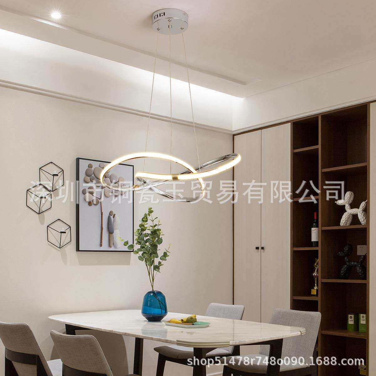 轻奢极简客厅吊灯创意餐厅主灯网红led线条家用吊顶灯具现代简约