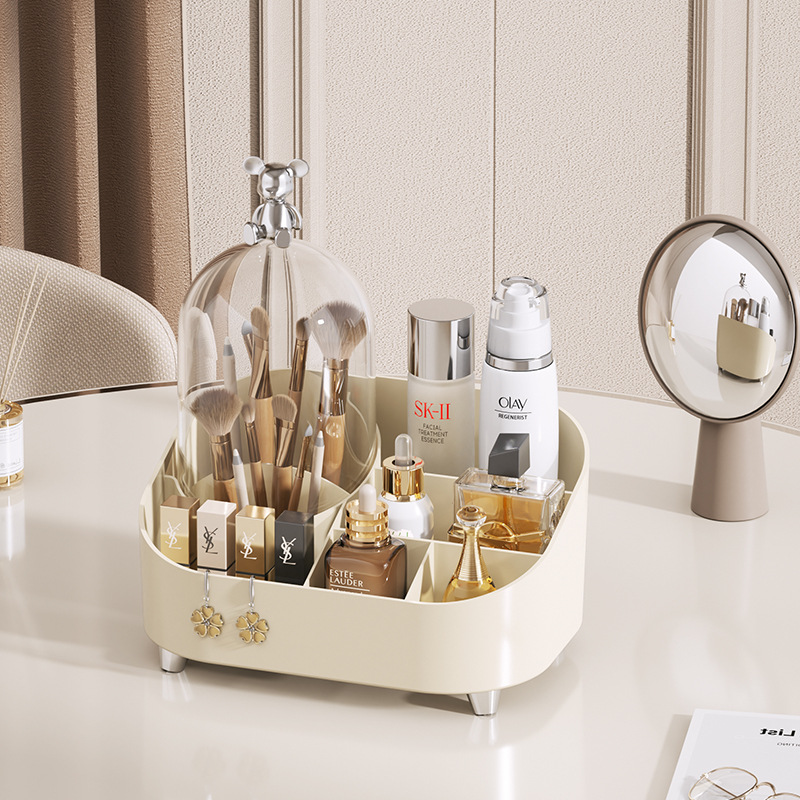 带盖化妆品口红收纳盒梳妆台防尘置物架整理卫生间洗漱台防尘盖