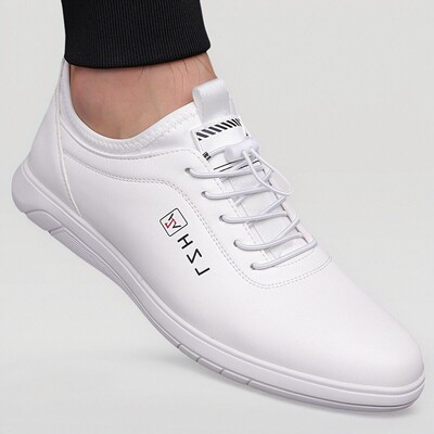 高端皮鞋男2025新款商务男鞋真皮运动休闲鞋小白鞋软底软面鞋子男