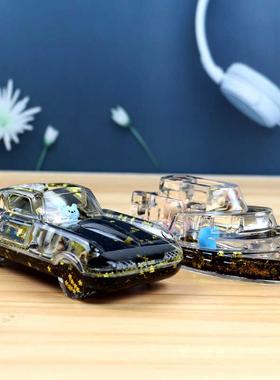 汽车入油水晶笔插黑金轮船老爷车书桌收纳摆件送学生儿童用品礼物