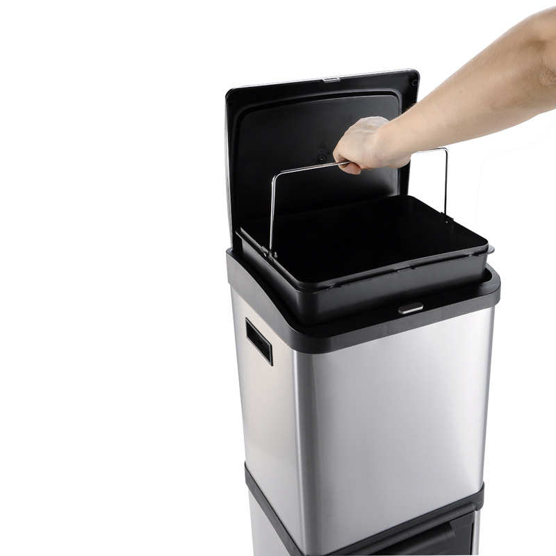 ihouse垃圾桶上下双层垃圾桶不锈钢分类垃圾桶干湿分离厨余现货