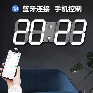 2024新款 创意电子表墙led数字静音时钟 网红挂钟客厅家用时尚 个性