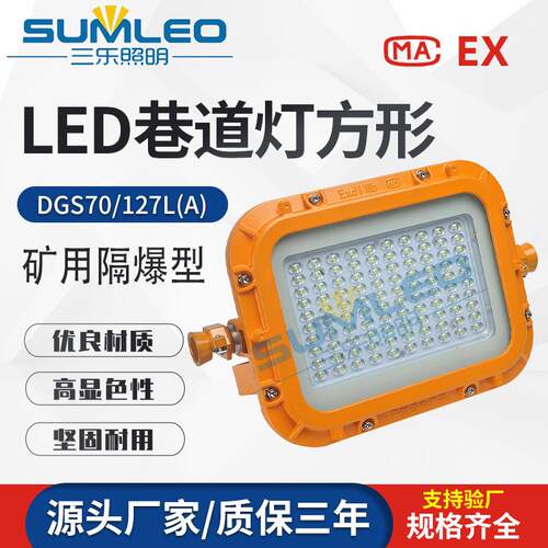 生产DGS70/127L(A)矿用隔爆型LED巷道灯方形矿用隔爆型LED照明灯