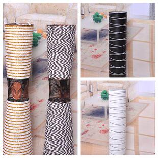 包邮木质方口条纹藤制藤编花器树脂简约插花盆落地装饰摆件的花瓶