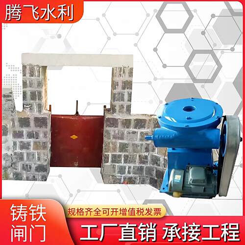 铸铁闸门一体式手动电动启闭机钢制闸门不锈钢镶铜水库农田闸门