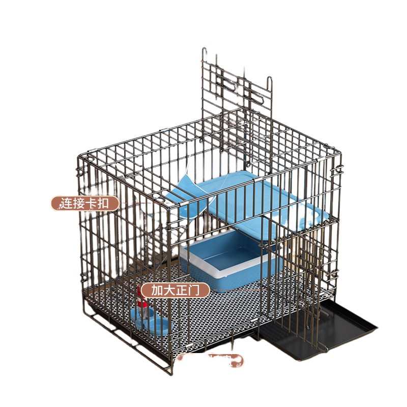 猫笼子狗兔笼子双层加密室内带厕所家用小型猫别墅折叠猫笼猫窝