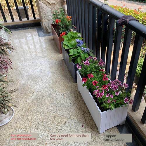 矩形塑料花盆户外大种植箱花槽花卉种植学校塑料Pvc花箱定制