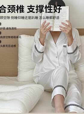 高端羊绒蚕丝护颈椎枕头家用助睡眠子母枕芯单只装学生宿舍整头男
