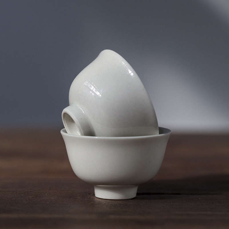 元无一人茶杯高端精致一口杯景德镇迷你小茶杯陶瓷草木灰杯子茶具