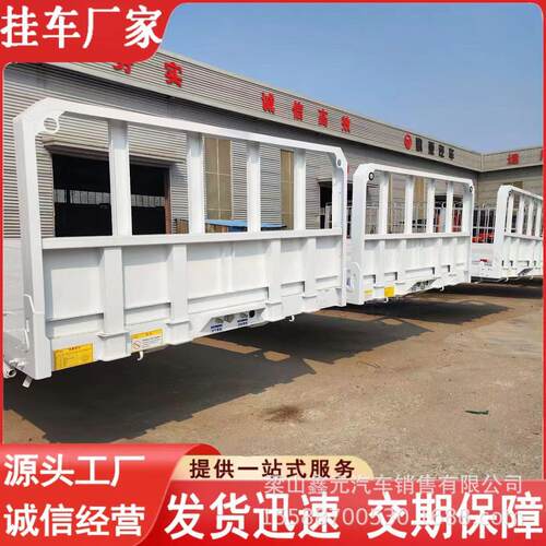 厂家出口中亚1米纯平板半挂车钢板桥平板半挂车气囊桥平板半挂车