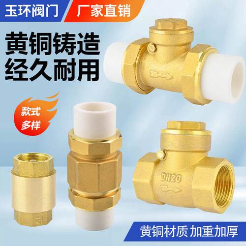 卧式ppr止回阀热熔双活接铜止逆阀4分6分1寸20 25 32立式水管配件