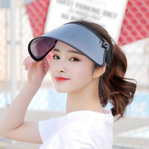 Adjustable Women Transparent Sun Visor Hat Cap Uv Protectio