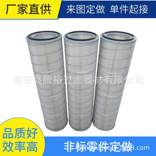 厂家直供打砂抛丸滤筒耐高温耐阻燃覆膜滤筒290工业除尘滤芯