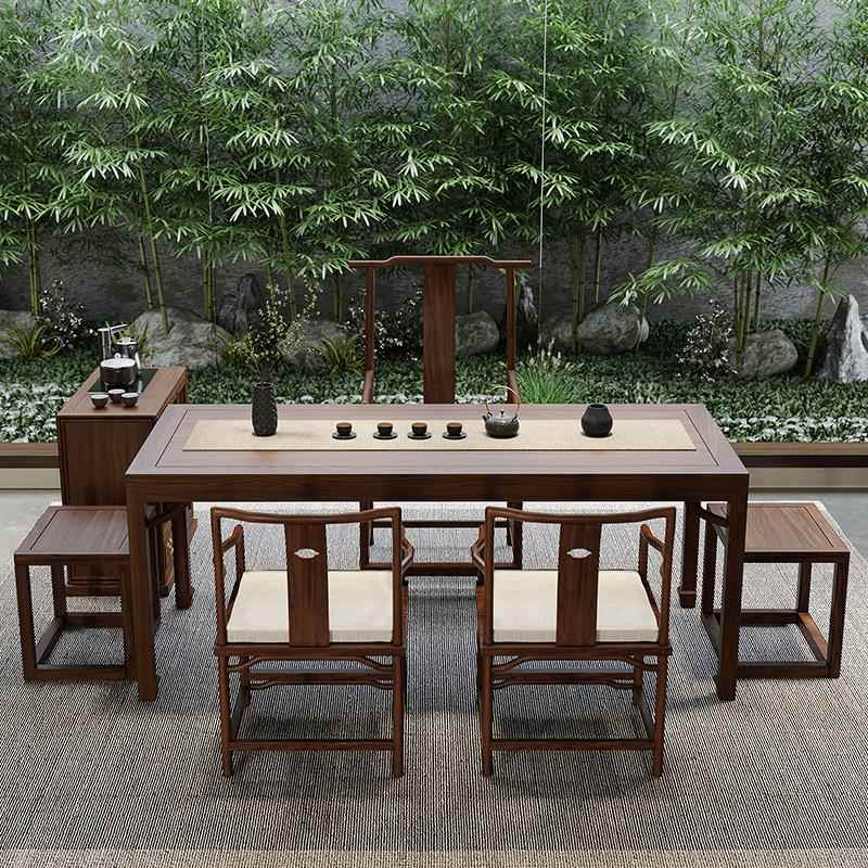 新中式茶桌椅家用茶台桌办公大型泡茶桌仿古客厅功夫茶室桌子组合