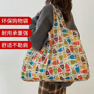 购物袋时尚便携单肩手提中号尼龙可折叠袋买菜袋旅行包