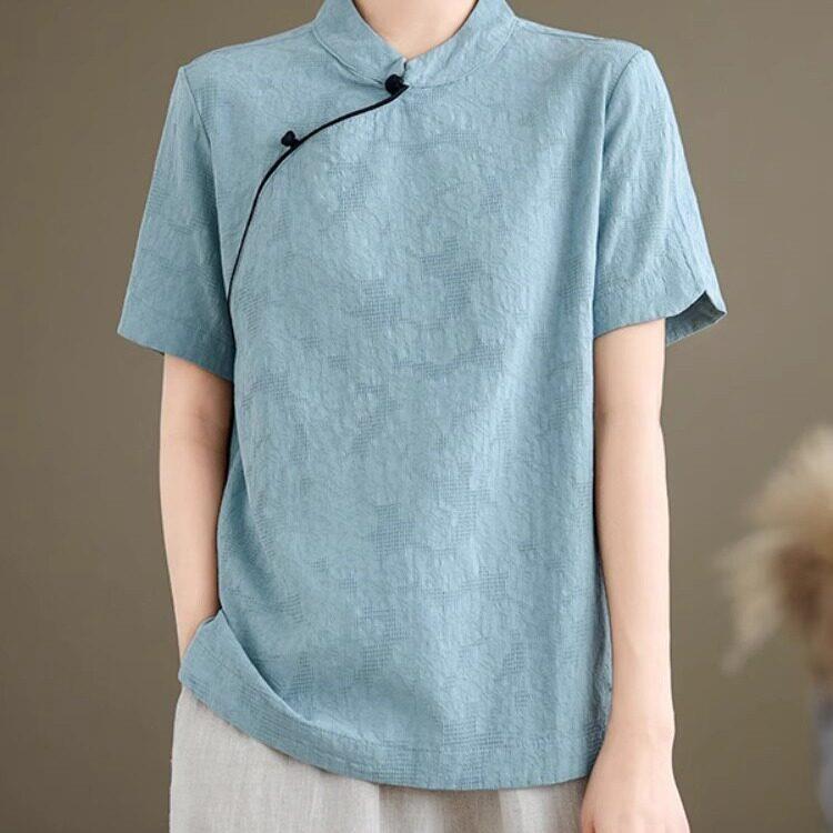 美容院工作服女高端养生馆中式中医头疗艾灸采耳师服装定制夏季图片