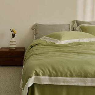 夏季 简约天丝莱赛尔四件套纯色被套丝滑裸睡床上用品冰感透气薄款