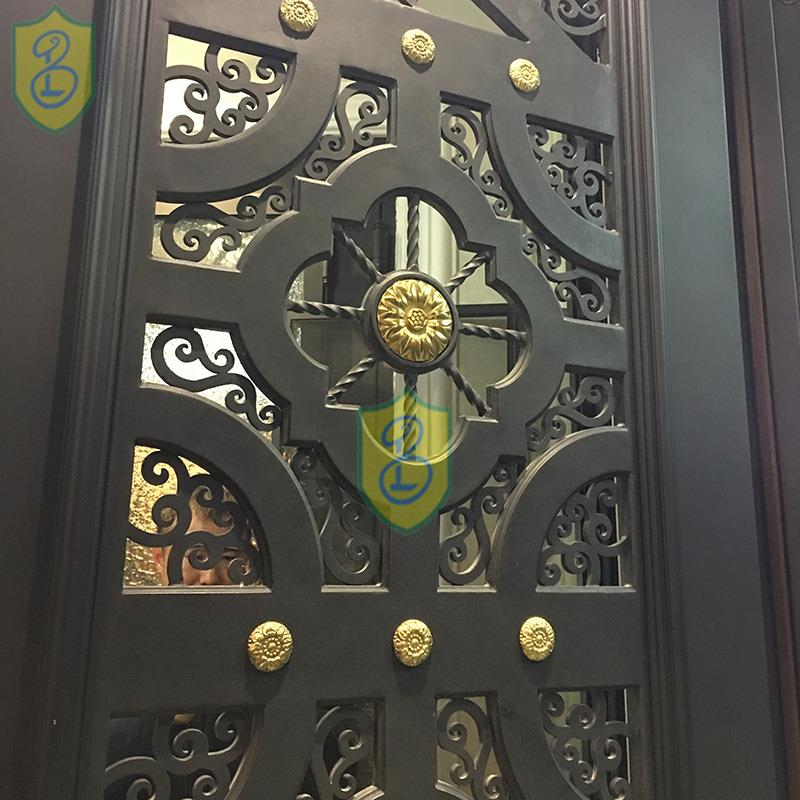 铁艺复古佛山进户门纯手工金属中式欧式双开门古典大门防盗门厂家