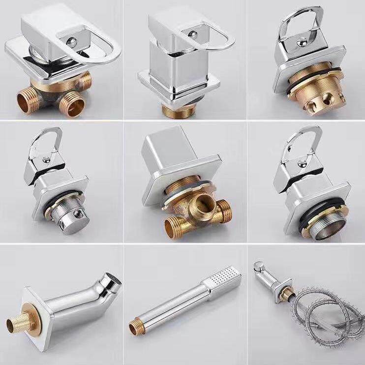 浴室柜洗脸盆洗面盆冷热抽拉立式三件套四件套墙式水龙头两件式配