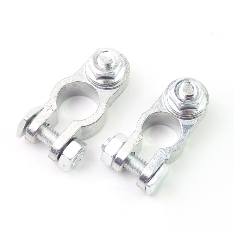 细柱36A锌合金电瓶桩头电瓶夹充电夹立柱式11/12mm(单耳)正负