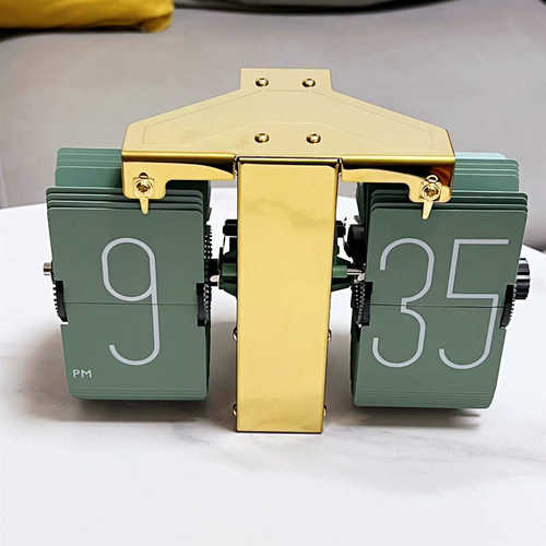 座钟客厅自动机械翻页钟桌面挂钟复古小墙壁厂家时钟翻页简约