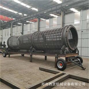 柴油泥石土石筛分设备1240移动砂石滚筒筛 大型无轴滚筒筛沙移动式