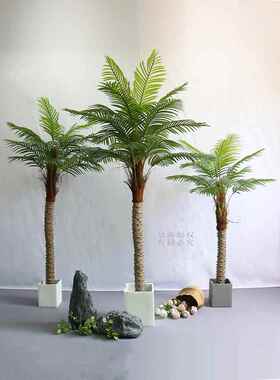 模拟椰树室内绿化热带绿色植物假椰树大型盆栽植物装饰酒店落地假