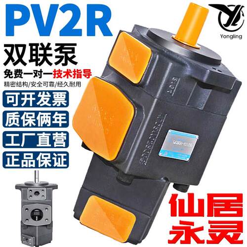 仙居永灵液压双联叶片泵PV2R21/1/31/32油泵总成液压系统压头配件
