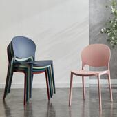 塑椅料椅子塑现代简约加MK 2030厚料餐带靠背叠放椅子商用餐厅休