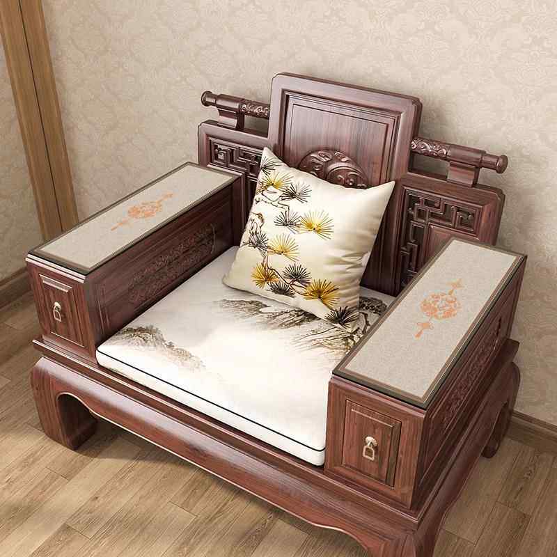 新中式实木椅子沙发扶手垫盖布盖巾两边防滑茶桌椅子保护桌垫