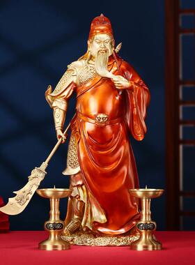 铜关公摆件商铺关神像铜茶色关武厅财神爷武关公铜公像客公司开业