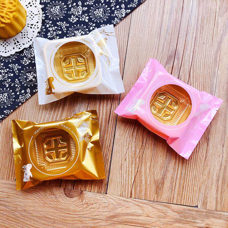 新款 100克用心玉兔三色中式月饼包装125克蛋黄酥烘焙类机封袋子