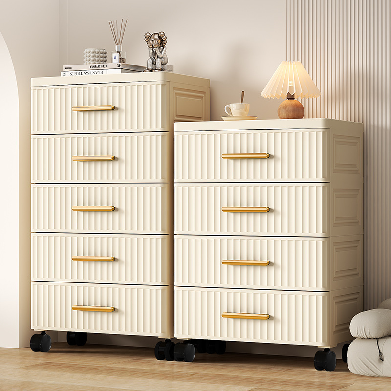 加厚抽屉式收纳柜家用客厅置物柜多层零食储物柜卧室床头柜五斗柜