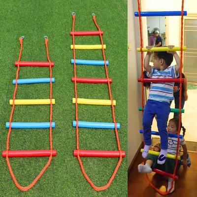 幼儿园户外攀爬绳感统训练器材悬挂吊绳儿童室内外爬梯彩色软绳梯