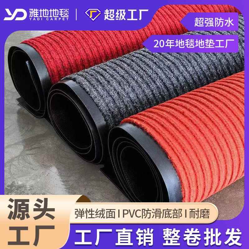 裁剪门口走廊过道进门垫双条纹入户除尘地毯酒店吸水地垫