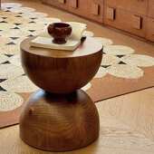 实木墩子奶茶咖啡店小茶几原木胡桃木色北欧民宿边几摆件根雕角几