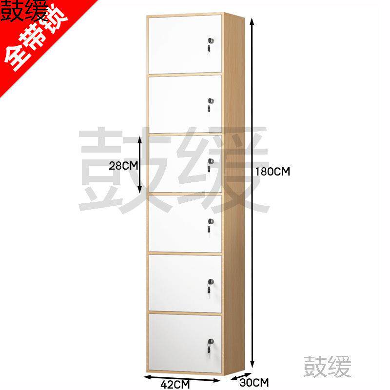 美发店顾客存包柜带锁柜子储物柜带门收纳柜木质毛巾柜员工存衣柜