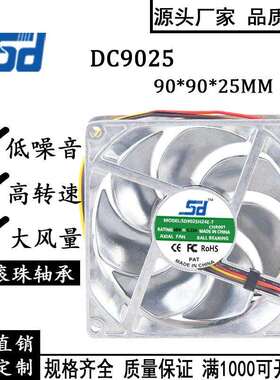 9025全金属48V0.23A9CM/厘米四线PWM温控耐高温散热风扇