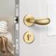 室内门锁卧室房门锁幼儿园门把手金色蛋蛋锁具家用静音磁吸木门锁