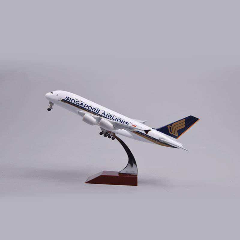 中国航空飞机模型仿真合金带起落架A380新加坡波音客机模摆件20cm