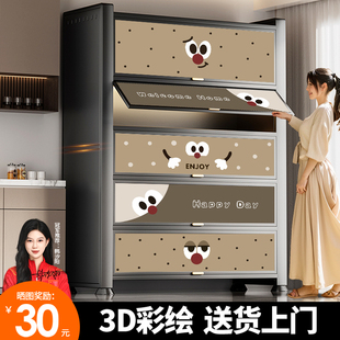 钢制厨房多功能置物架落地多层微波炉收纳柜家用一体靠墙储物柜子