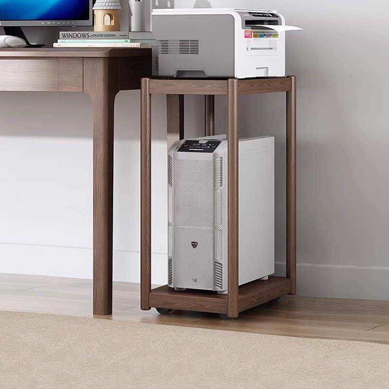 冬木实木电脑主机托架移动底座桌上型电脑箱置物架增高放置印表机