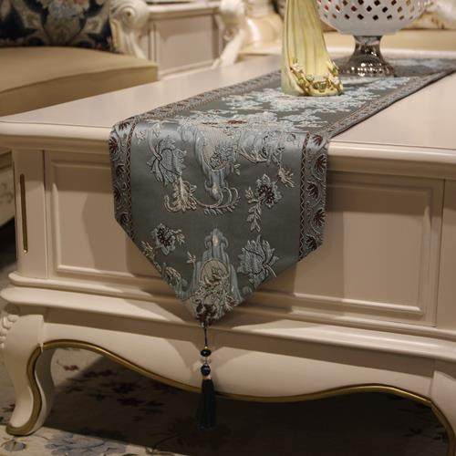 高档现华代约咖啡桌桌旗欧式奢高端绣花美式餐简桌布长床旗床头毛