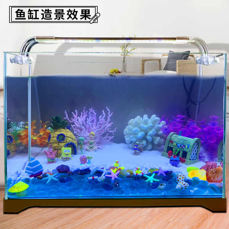 盆景微景观鱼缸水族箱装饰底砂彩色玻璃珠琉璃腰果石景观石