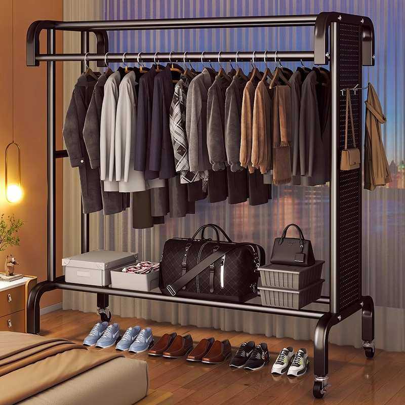 简易挂衣架落地卧室阳台晾晒衣架多功能洞洞板置物架可移动衣帽架,收纳整理,多夹子晾衣架,淘宝优惠券,粉丝福利购,淘宝优惠卷