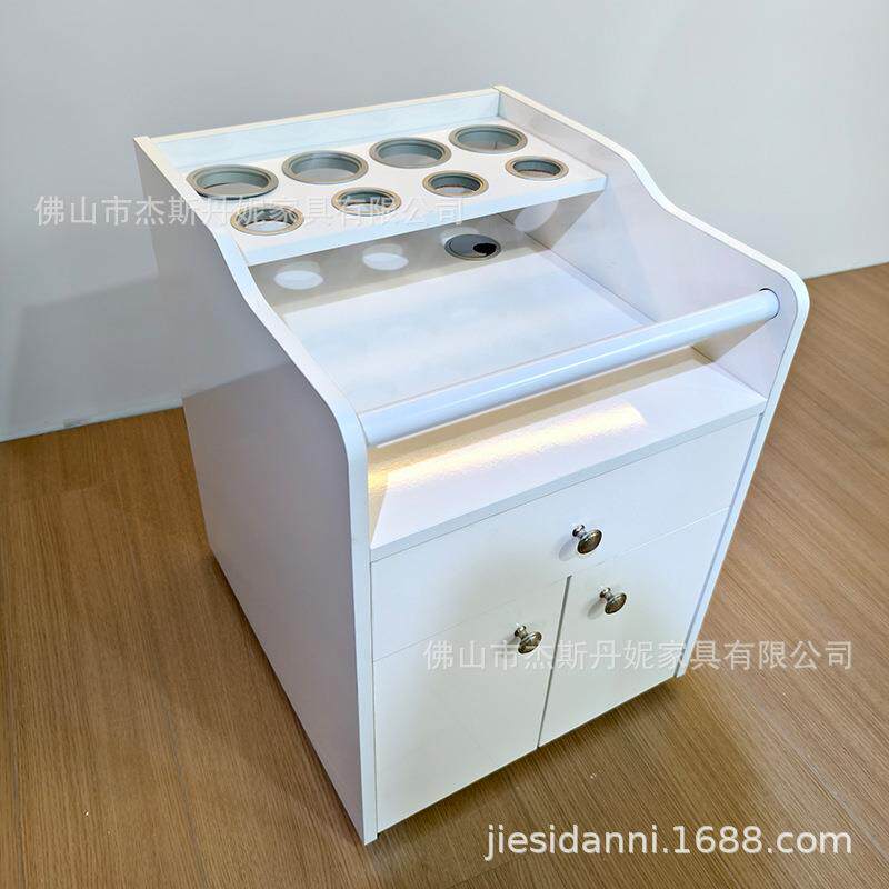 简约实木移动收纳储物柜瓶罐收纳带万向轮护肤品置物架工具柜