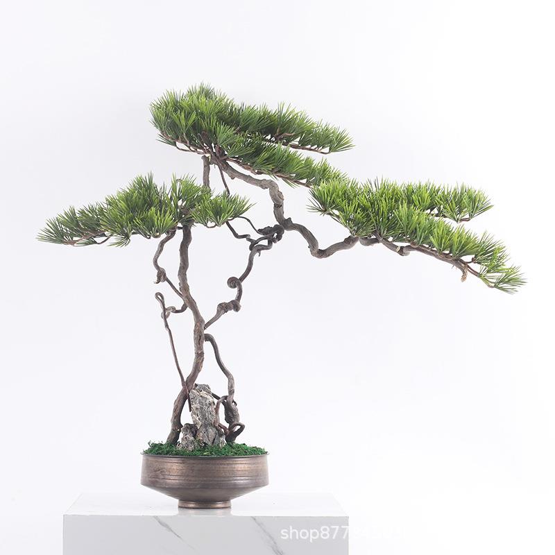 新中式日式龙须根盆景绿植仿真客厅玄关茶桌茶室民宿造景盆栽摆件